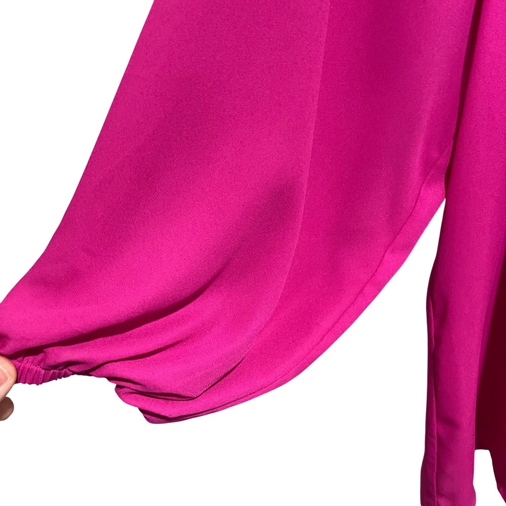 Vince Camuto‎ Womens 1X Pink Keyhole Pleated Long Sleeve Blouse Top Relaxed Fit - Picture 5 of 12